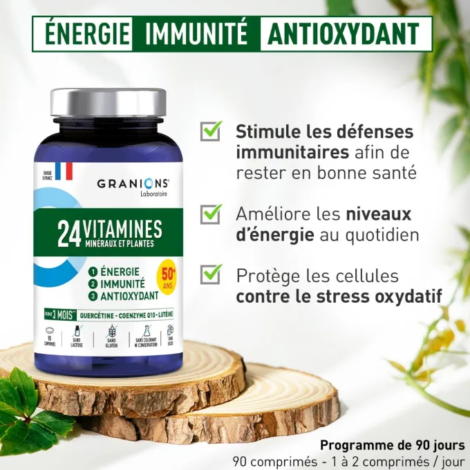 24 Vitamines Minéraux et Plantes 90 comprimés